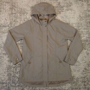 O'Neill Jacket Womens Large L Gray Wendy Zip Up Hooded Lightweight Pockets